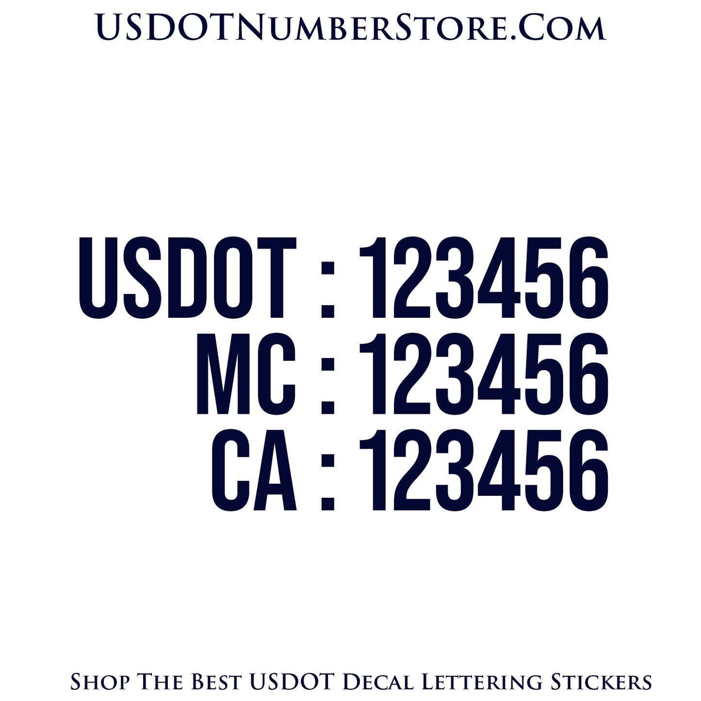 3 Lines of USDOT Number Sticker Decal Lettering | Set of 2