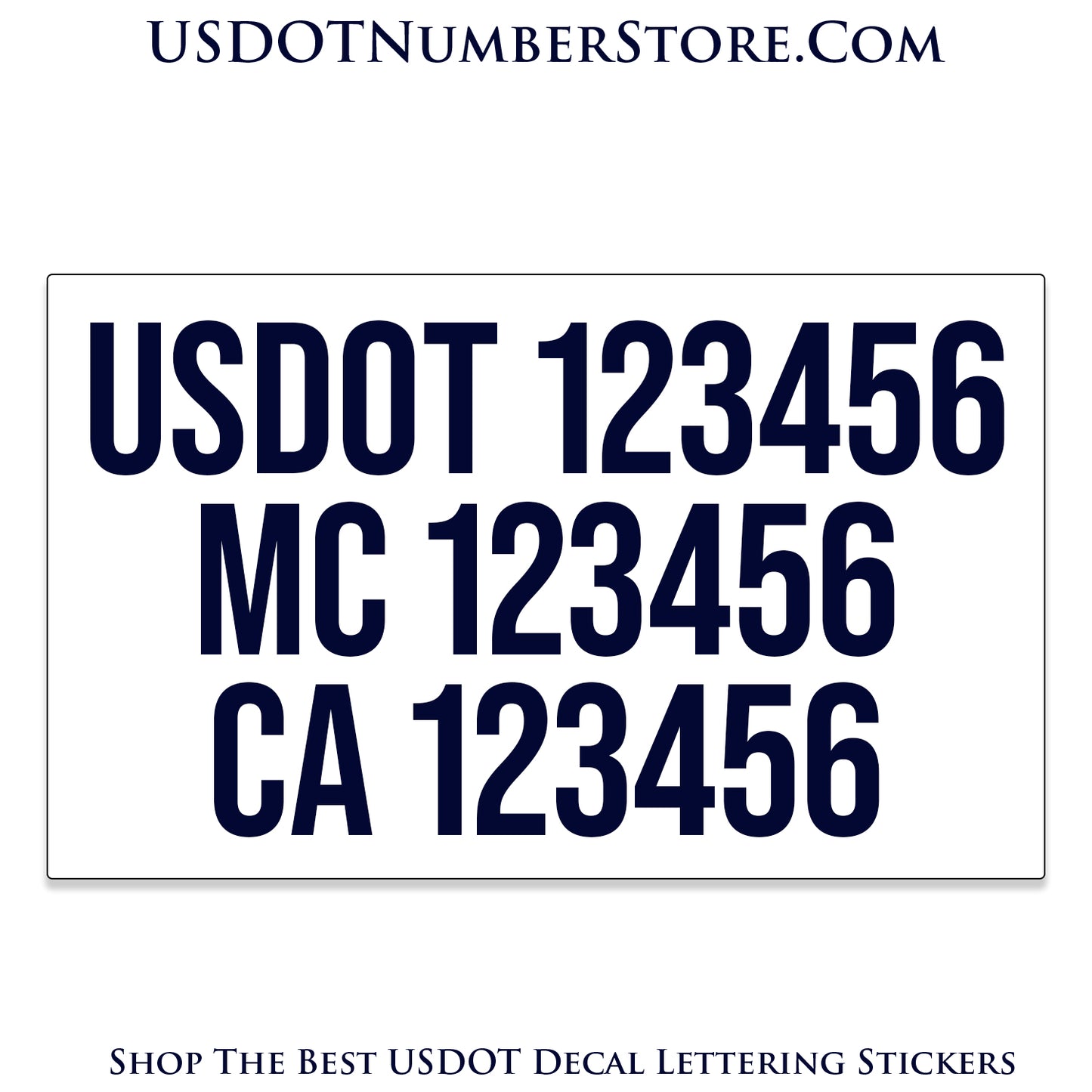 Magnetic Three Line USDOT, MC & CA Number Decal Sign | Set of 2