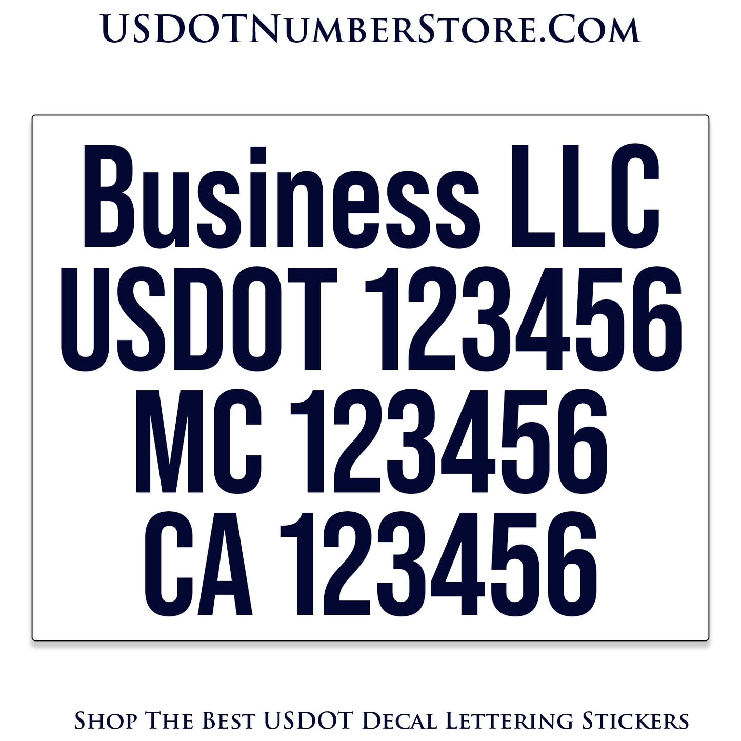 Magnetic Four Line Business Name, USDOT, MC & CA Number Decal Sign | Set of 2