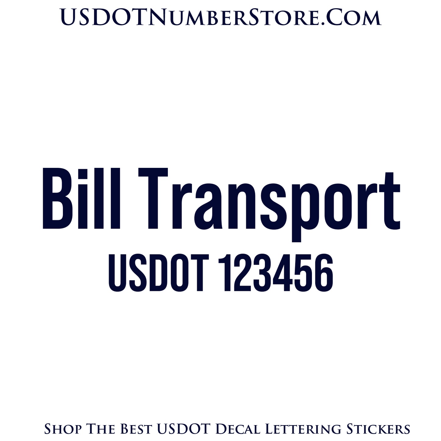 2 Lines of Text Transport Name & USDOT Sticker Decal Lettering | Set of 2