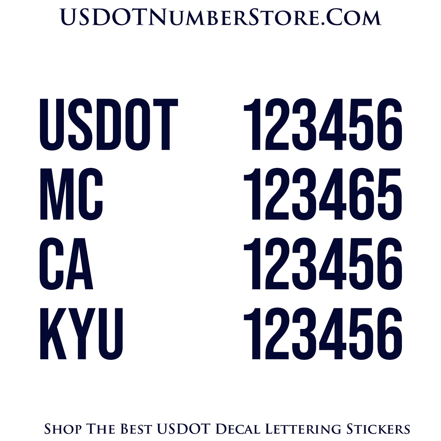 4 Lines of USDOT Number Sticker Decal Lettering | Set of 2
