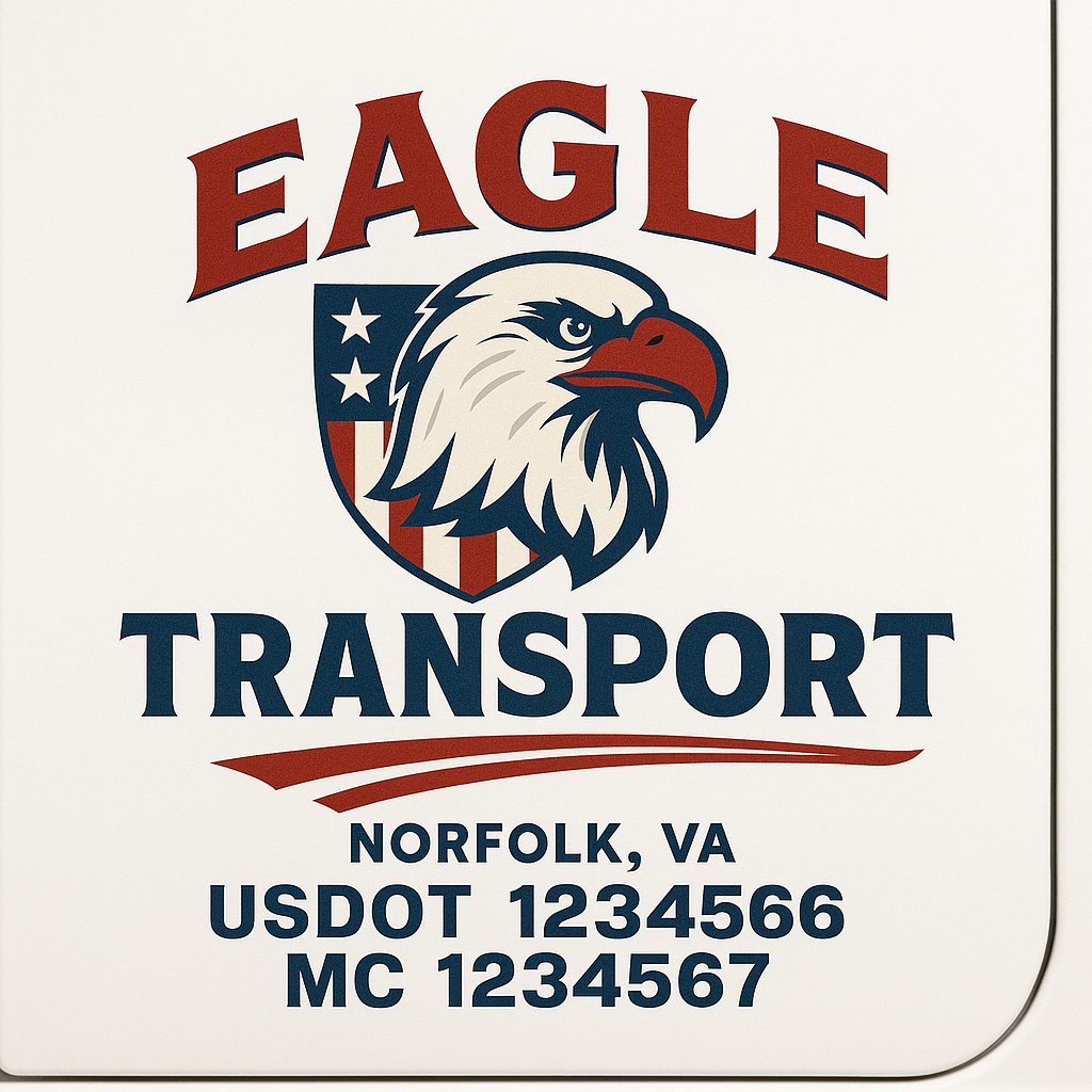Custom Truck Door Decal Sticker Signs | Trucking or Business Name with City, USDOT, MC, CA Lettering Truck Signs