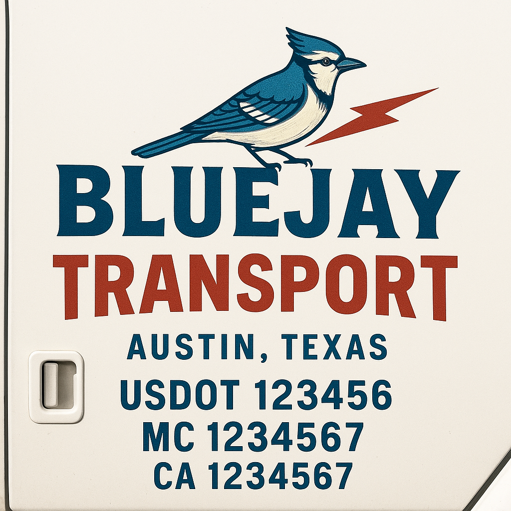 Custom Truck Door Decal Sticker Signs | Trucking or Business Name with City, USDOT, MC, CA Lettering Truck Signs
