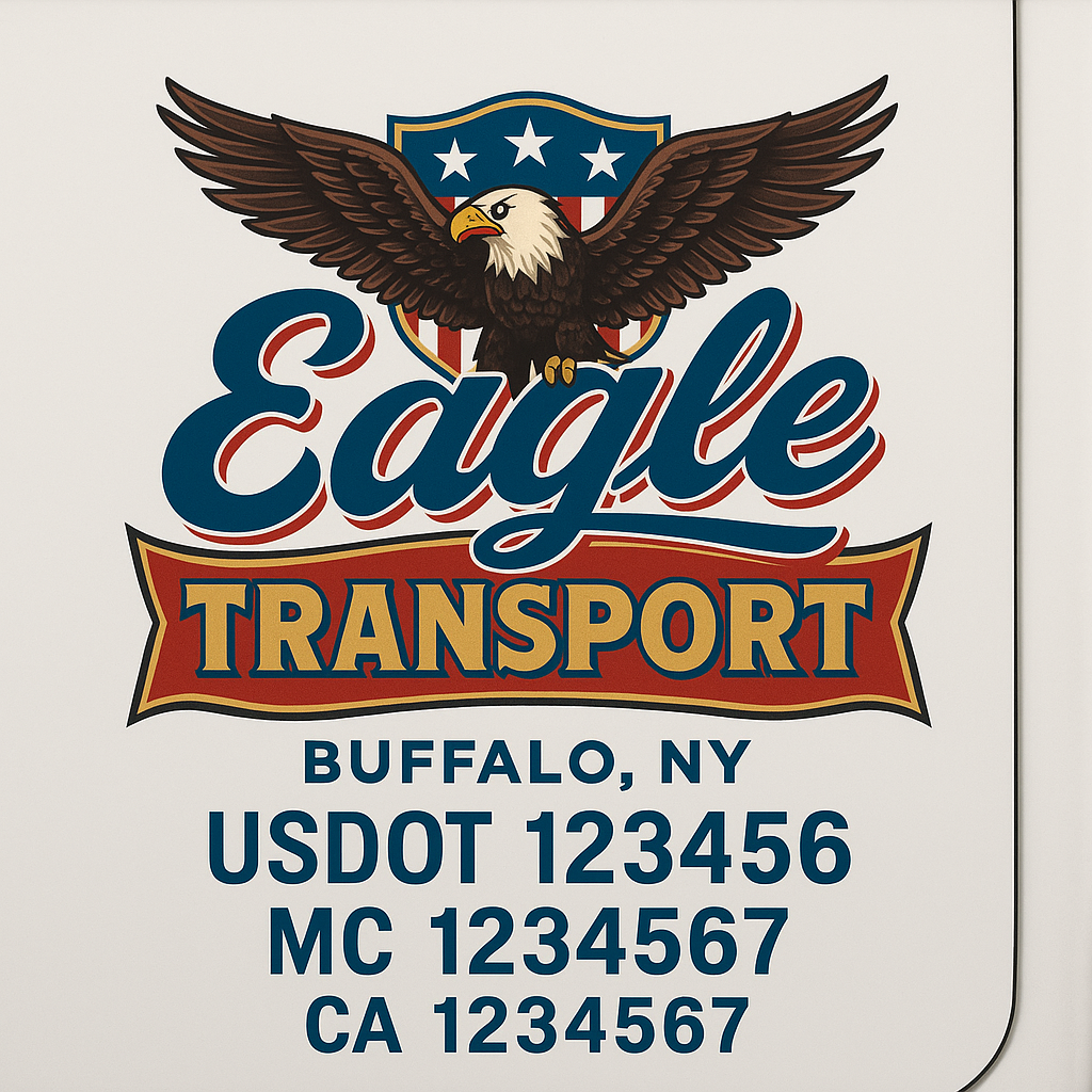 Custom Truck Door Decal Sticker Signs | Trucking or Business Name with City, USDOT, MC, CA Lettering Truck Signs