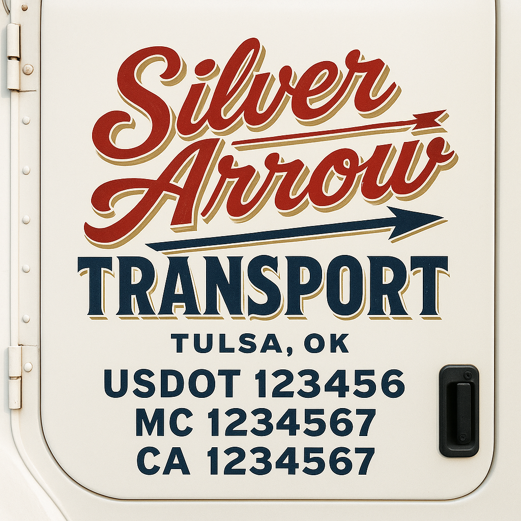 Custom Truck Door Decal Sticker Signs | Trucking or Business Name with City, USDOT, MC, CA Lettering Truck Signs