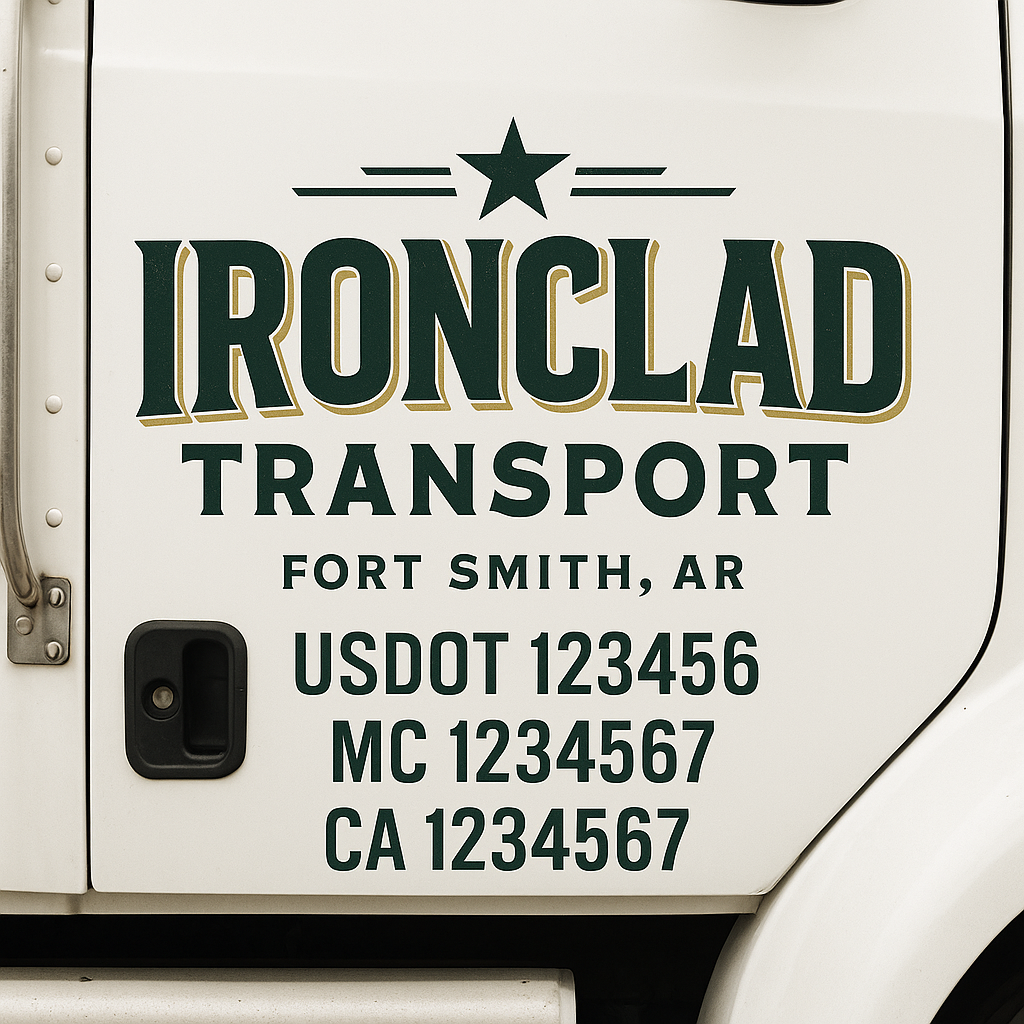 Custom Truck Door Decal Sticker Signs | Trucking or Business Name with City, USDOT, MC, CA Lettering Truck Signs