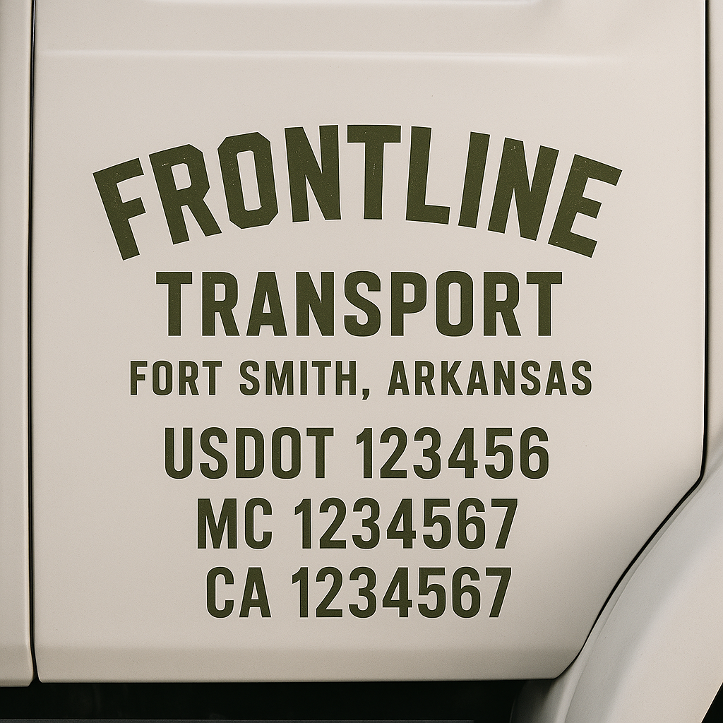 Custom Truck Door Decal Sticker Signs | Trucking or Business Name with City, USDOT, MC, CA Lettering Truck Signs