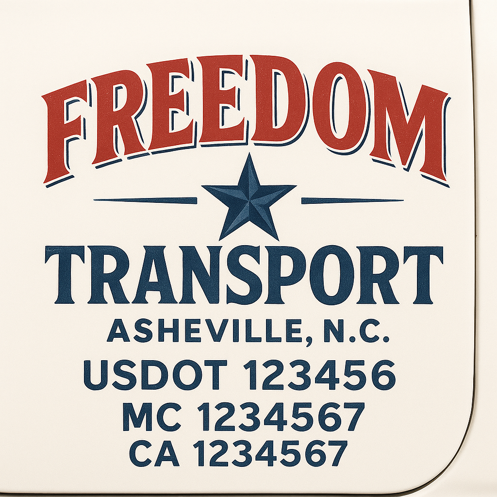 Custom Truck Door Decal Sticker Signs | Trucking or Business Name with City, USDOT, MC, CA Lettering Truck Signs