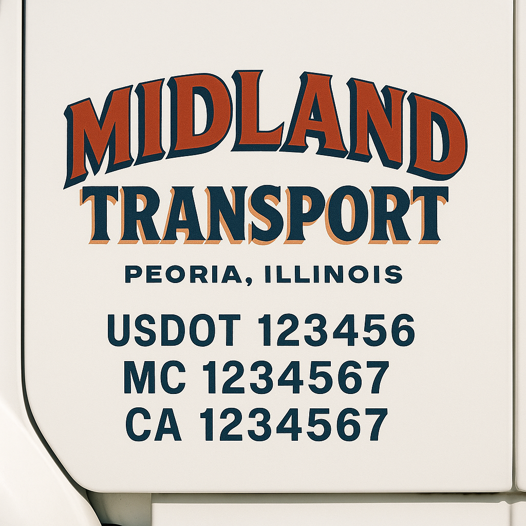 Custom Truck Door Decal Sticker Signs | Trucking or Business Name with City, USDOT, MC, CA Lettering Truck Signs
