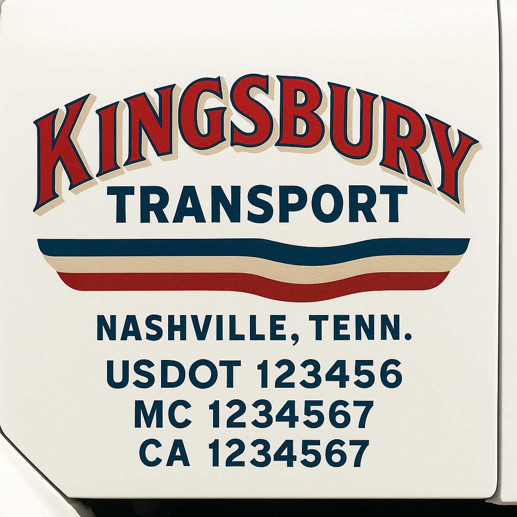 Custom Truck Door Decal Sticker Signs | Trucking or Business Name with City, USDOT, MC, CA Lettering Truck Signs