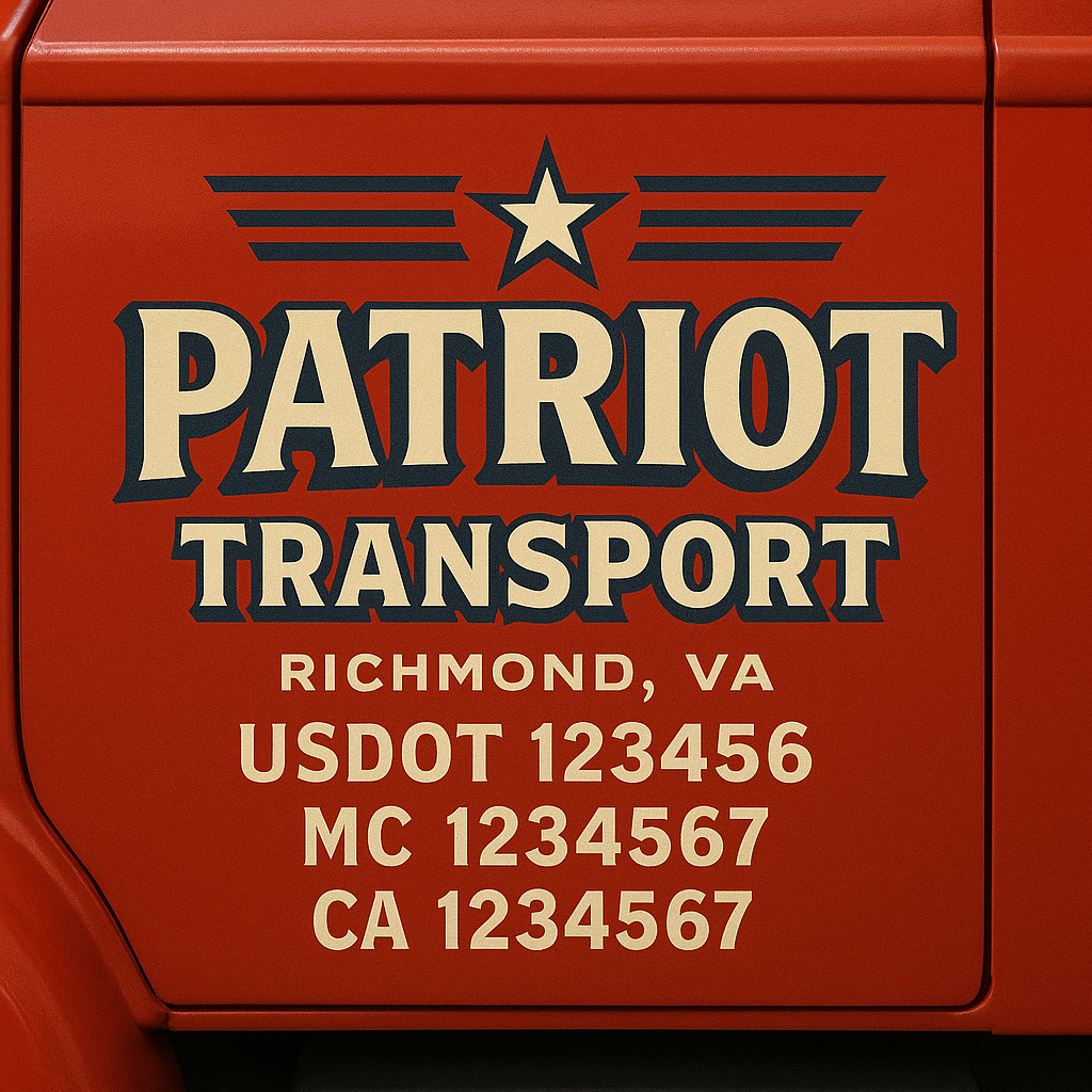 Custom Truck Door Decal Sticker Signs | Trucking or Business Name with City, USDOT, MC, CA Lettering Truck Signs