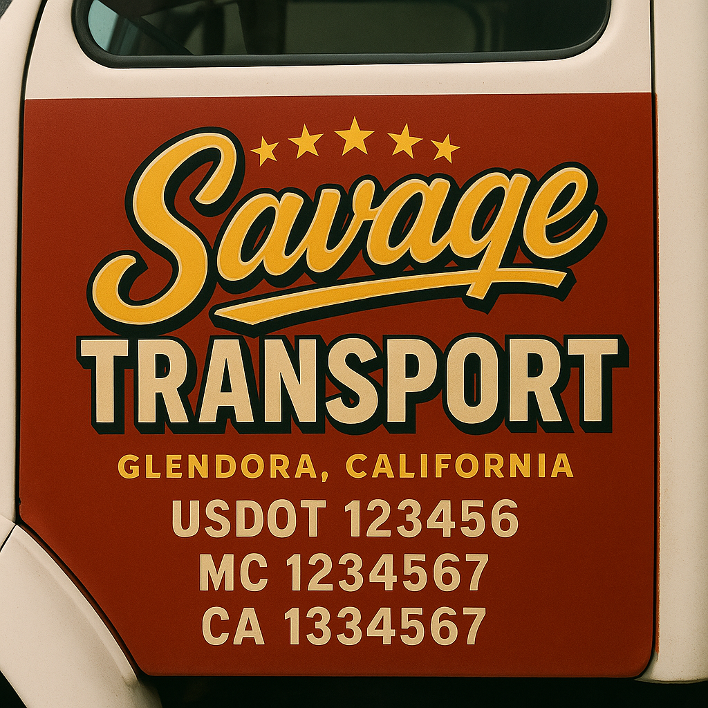Custom Truck Door Decal Sticker Signs | Trucking or Business Name with City, USDOT, MC, CA Lettering Truck Signs