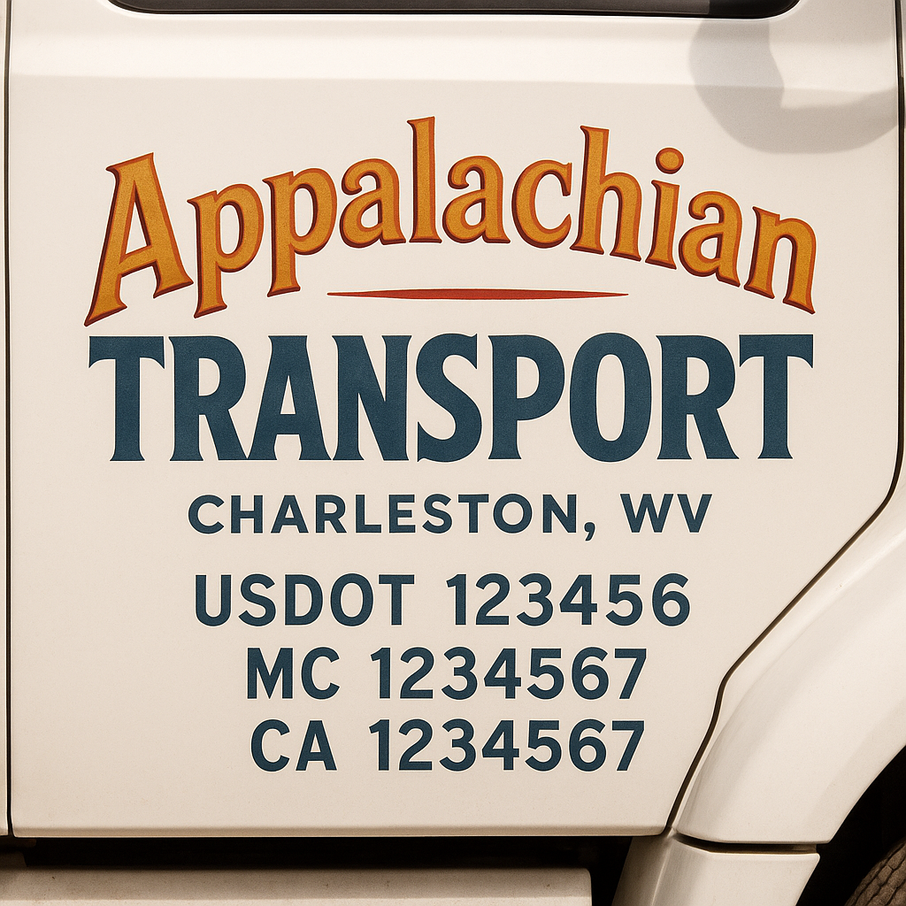 Custom Truck Door Decal Sticker Signs | Trucking or Business Name with City, USDOT, MC, CA Lettering Truck Signs