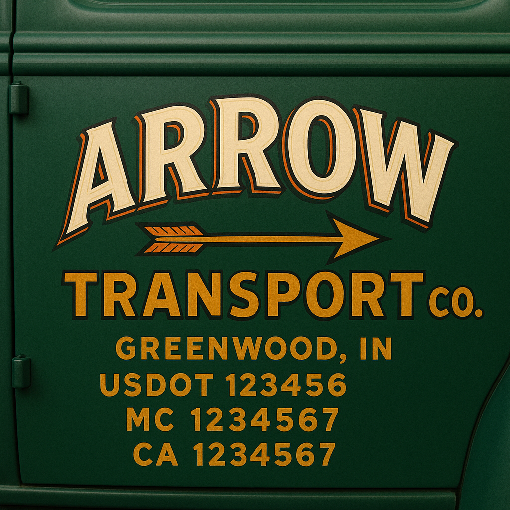 Custom Truck Door Decal Sticker Signs | Trucking or Business Name with City, USDOT, MC, CA Lettering Truck Signs