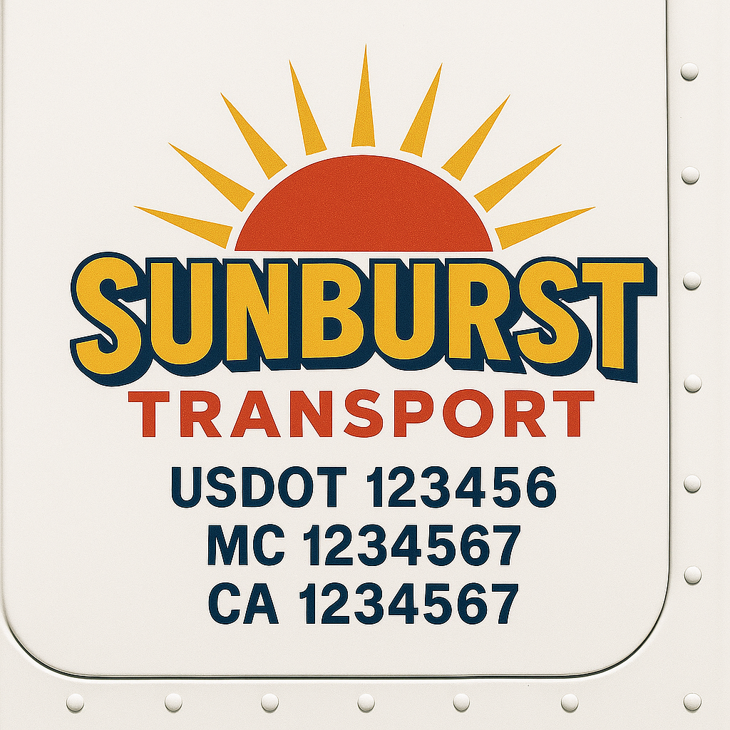 Custom Truck Door Decal Sticker Signs | Trucking or Business Name with City, USDOT, MC, CA Lettering Truck Signs