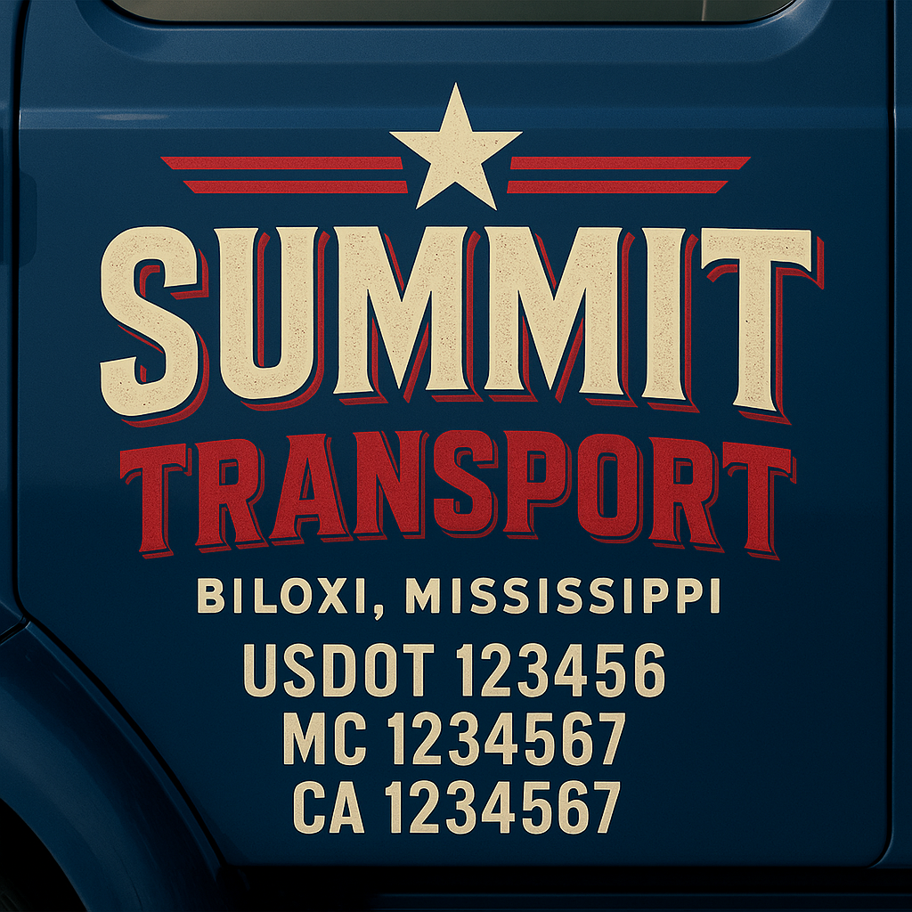 Custom Truck Door Decal Sticker Signs | Trucking or Business Name with City, USDOT, MC, CA Lettering Truck Signs