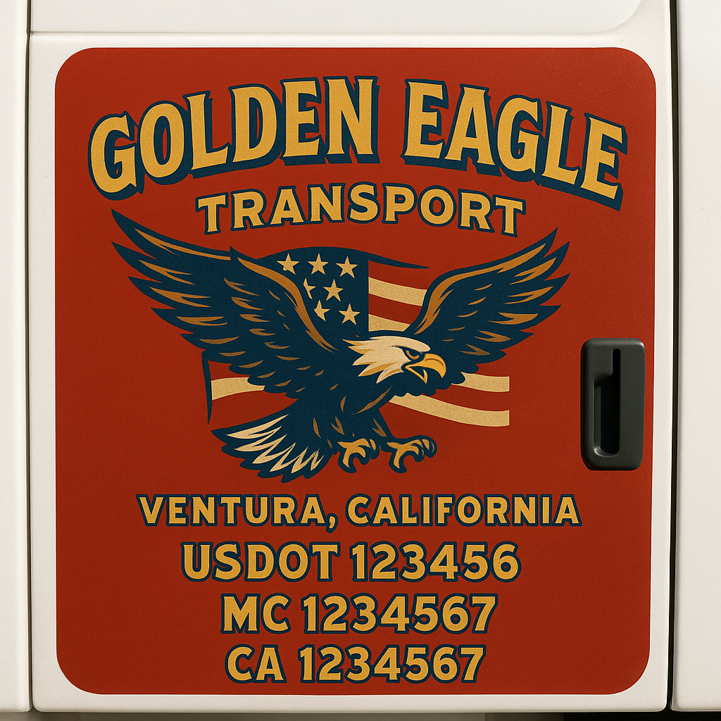 Custom Truck Door Decal Sticker Signs | Trucking or Business Name with City, USDOT, MC, CA Lettering Truck Signs