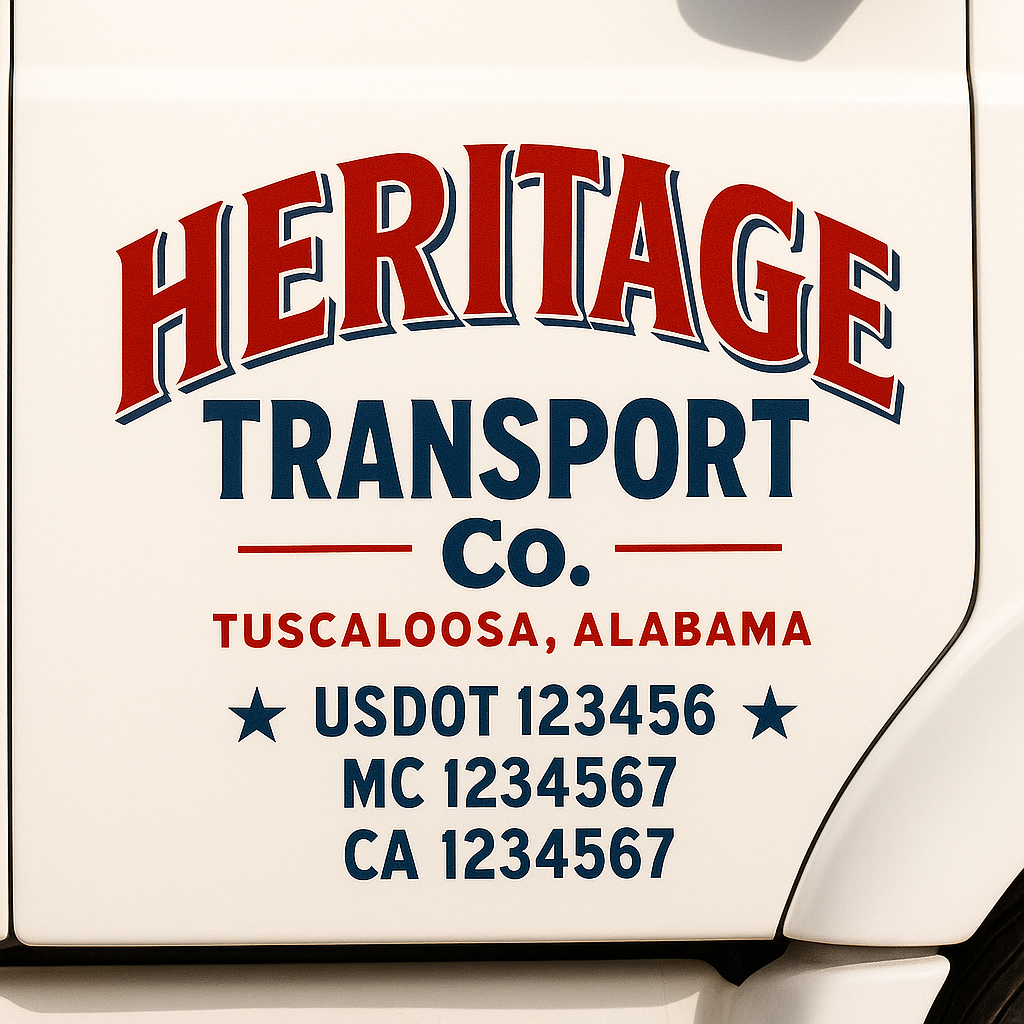 Custom Truck Door Decal Sticker Signs | Trucking or Business Name with City, USDOT, MC, CA Lettering Truck Signs