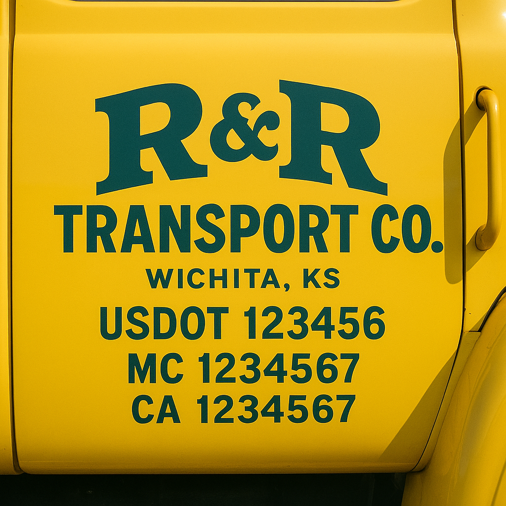 Custom Truck Door Decal Sticker Signs | Trucking or Business Name with City, USDOT, MC, CA Lettering Truck Signs