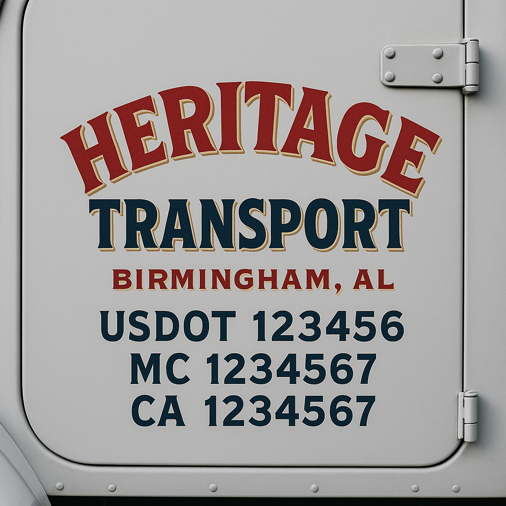 Custom Truck Door Decal Sticker Signs | Trucking or Business Name with City, USDOT, MC, CA Lettering Truck Signs