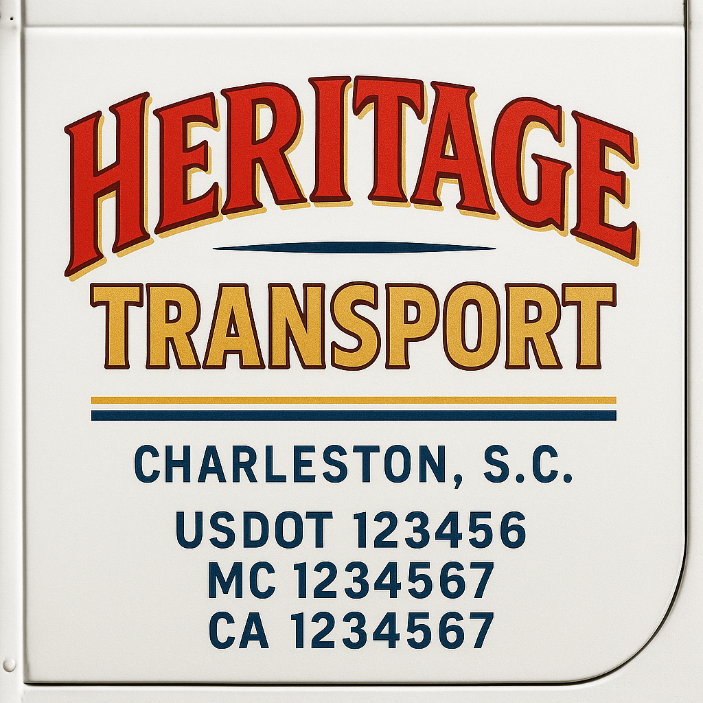 Custom Truck Door Decal Sticker Signs | Trucking or Business Name with City, USDOT, MC, CA Lettering Truck Signs