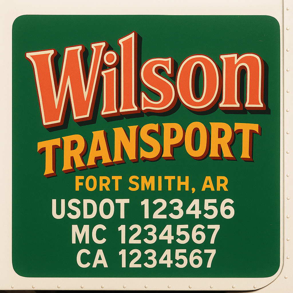 Custom Truck Door Decal Sticker Signs | Trucking or Business Name with City, USDOT, MC, CA Lettering Truck Signs