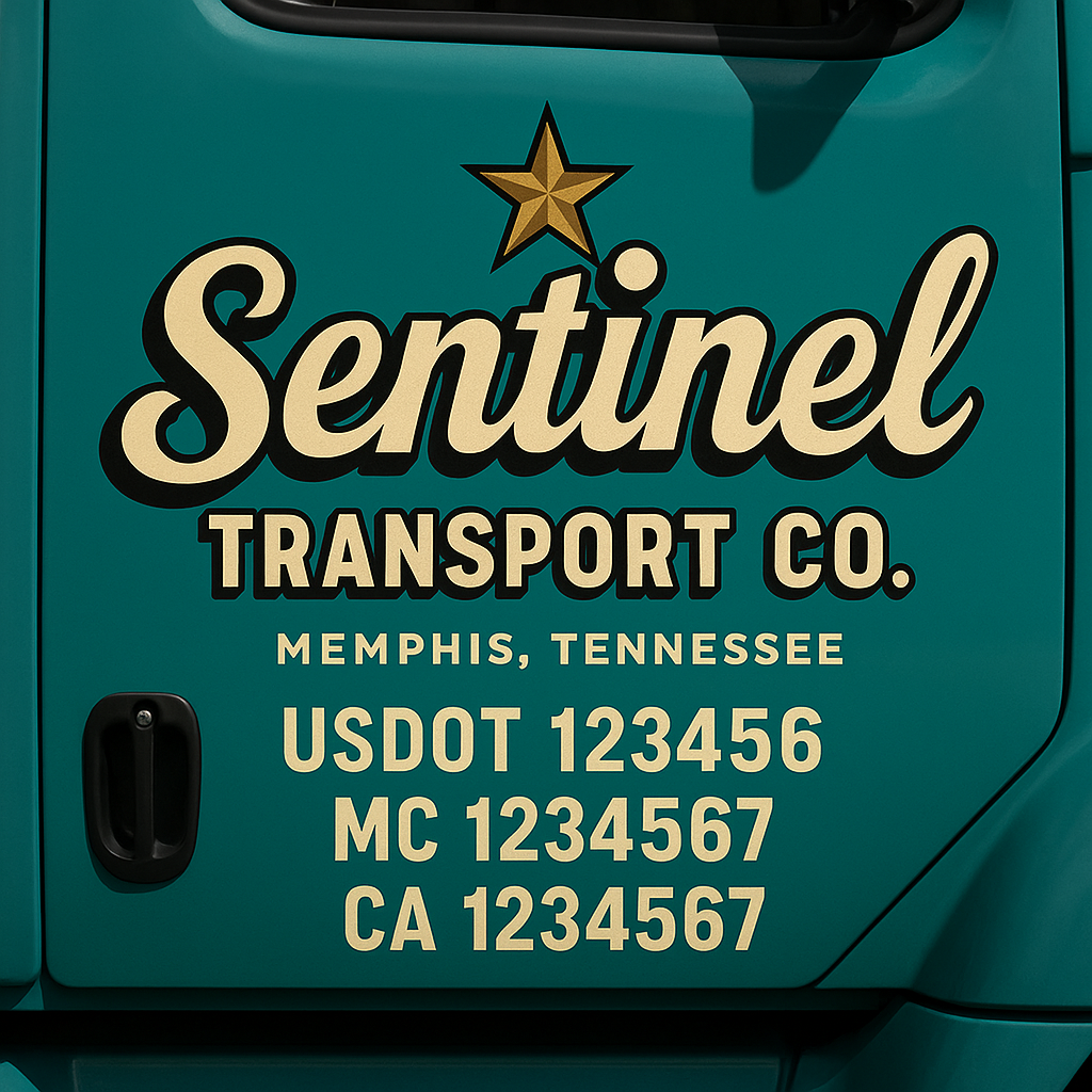 Custom Truck Door Decal Sticker Signs | Trucking or Business Name with City, USDOT, MC, CA Lettering Truck Signs