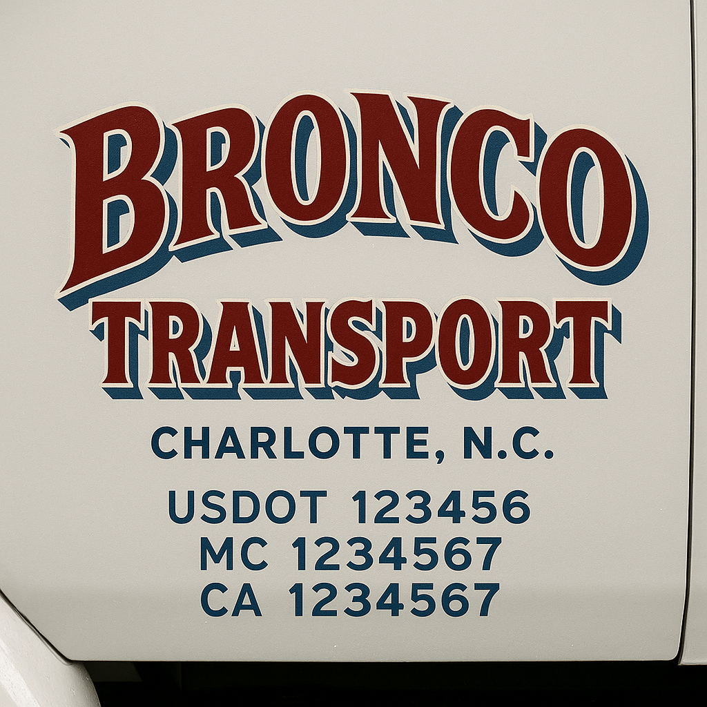 Custom Truck Door Decal Sticker Signs | Trucking or Business Name with City, USDOT, MC, CA Lettering Truck Signs