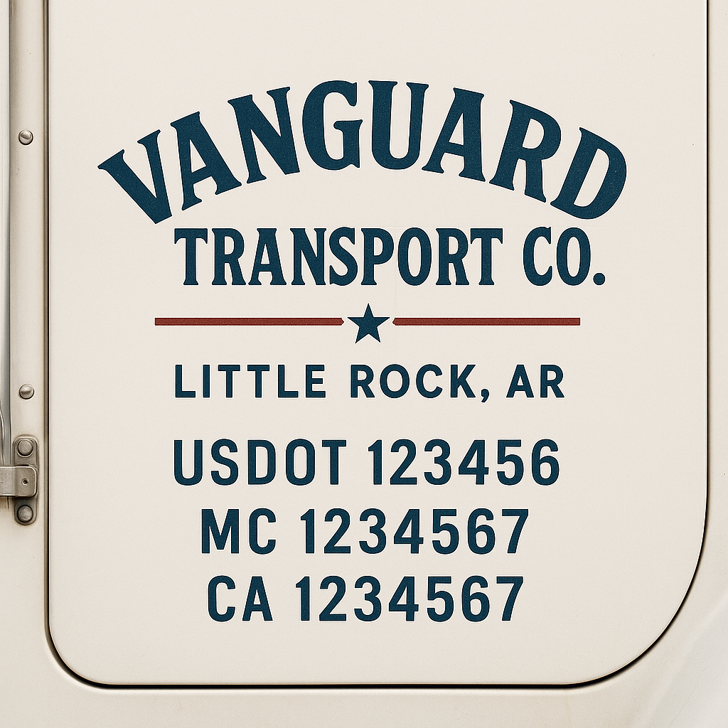 Custom Truck Door Decal Sticker Signs | Trucking or Business Name with City, USDOT, MC, CA Lettering Truck Signs