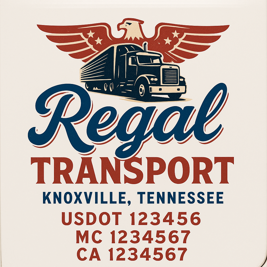 Trucking Door Decal With Name, City, USDOT, MC, CA, KYU, or Regulation Number Decal Stickers | Semi Truck US DOT Lettering Signs