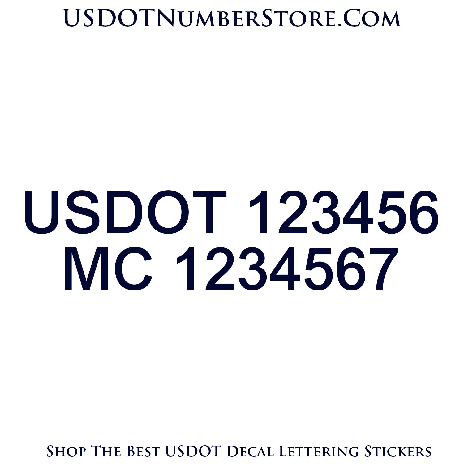 1 Line or USDOT (DOT) Number Sticker Decal Lettering