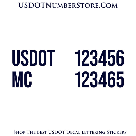 2 Lines of USDOT Number Sticker Decal Lettering | Set of 2