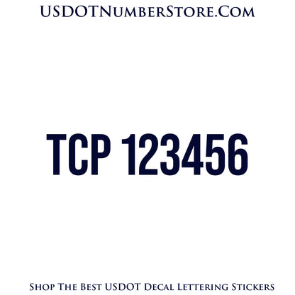 TCP Number Sticker Decal Lettering | Set of 2