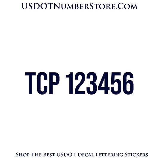 TCP Number Sticker Decal Lettering | Set of 2