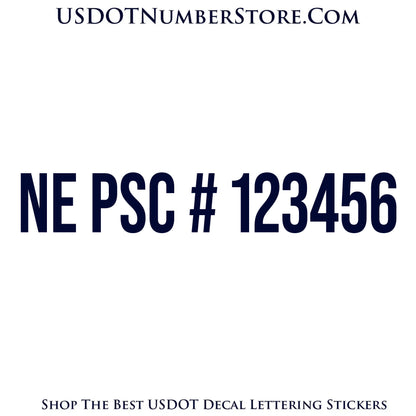 NE PSC Number Sticker Decal Lettering | Set of 2