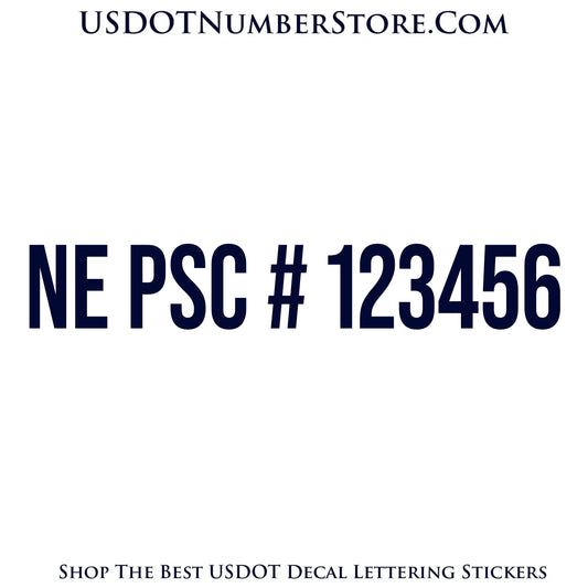 NE PSC Number Sticker Decal Lettering | Set of 2