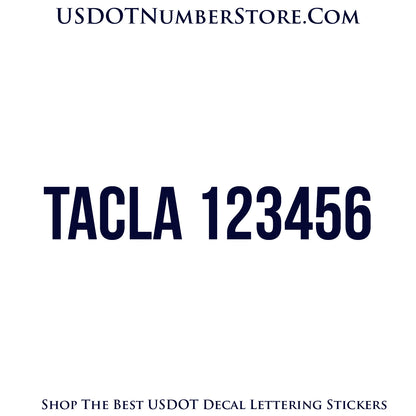 TACLA Number Sticker Decal Lettering | Set of 2