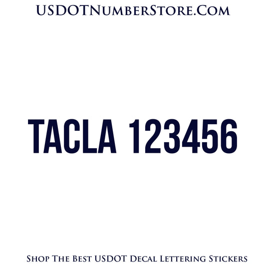 TACLA Number Sticker Decal Lettering | Set of 2