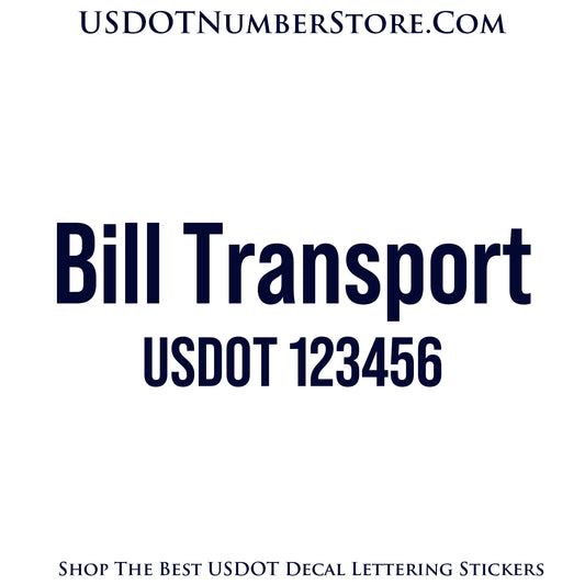 2 Lines of Text Transport Name & USDOT Sticker Decal Lettering | Set of 2