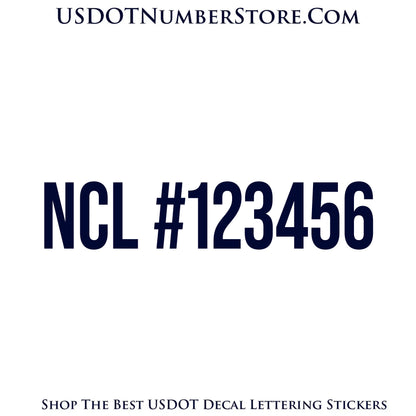 NCL Number Sticker Decal Lettering | Set of 2
