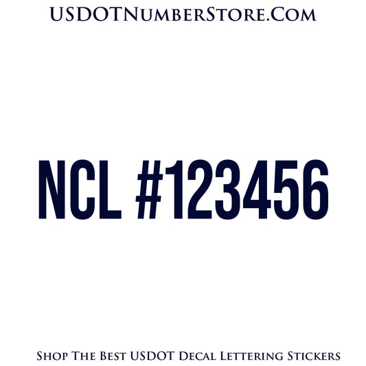 NCL Number Sticker Decal Lettering | Set of 2