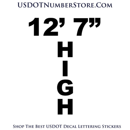 Trailer, Box or Truck Height Number Sticker Decal Lettering | Set of 2