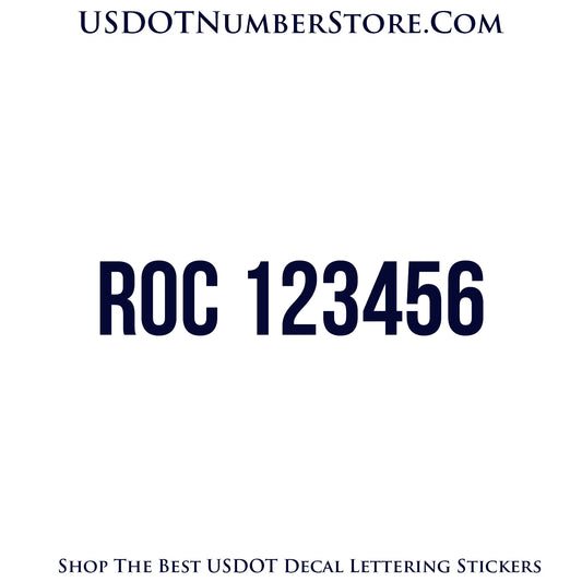 ROC Number Sticker Decal Lettering | Set of 2