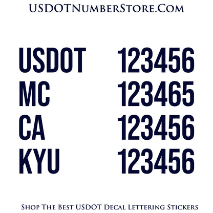 4 Lines of  USDOT Number Sticker Decal Lettering | Set of 2