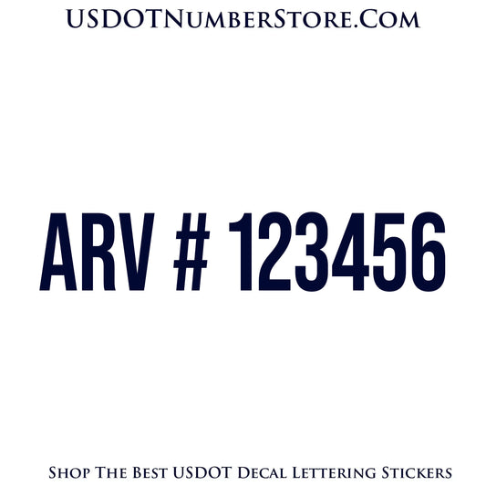 ARV Number Sticker Decal Lettering | Set of 2