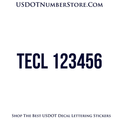 TECL Number Sticker Decal Lettering | Set of 2