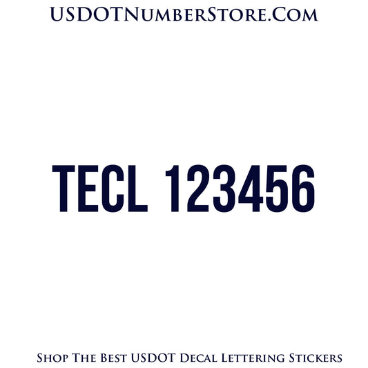 TECL Number Sticker Decal Lettering | Set of 2