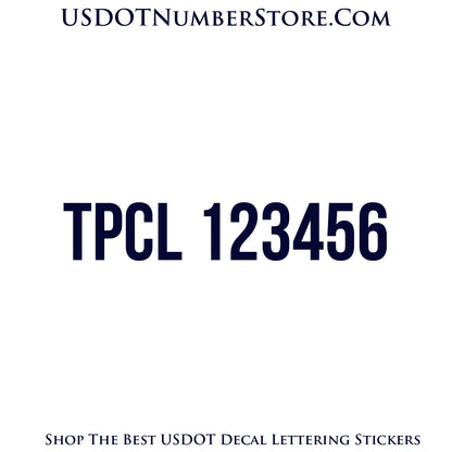 TPCL Number Sticker Decal Lettering | Set of 2