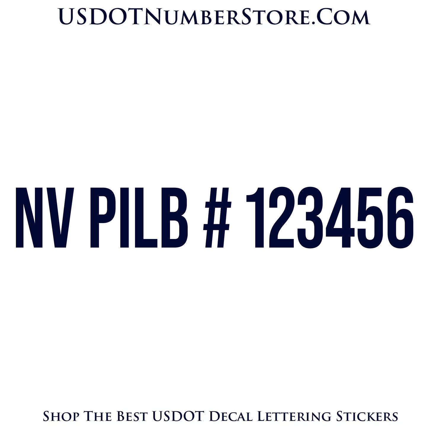 NV PILB Number Sticker Decal Lettering | Set of 2