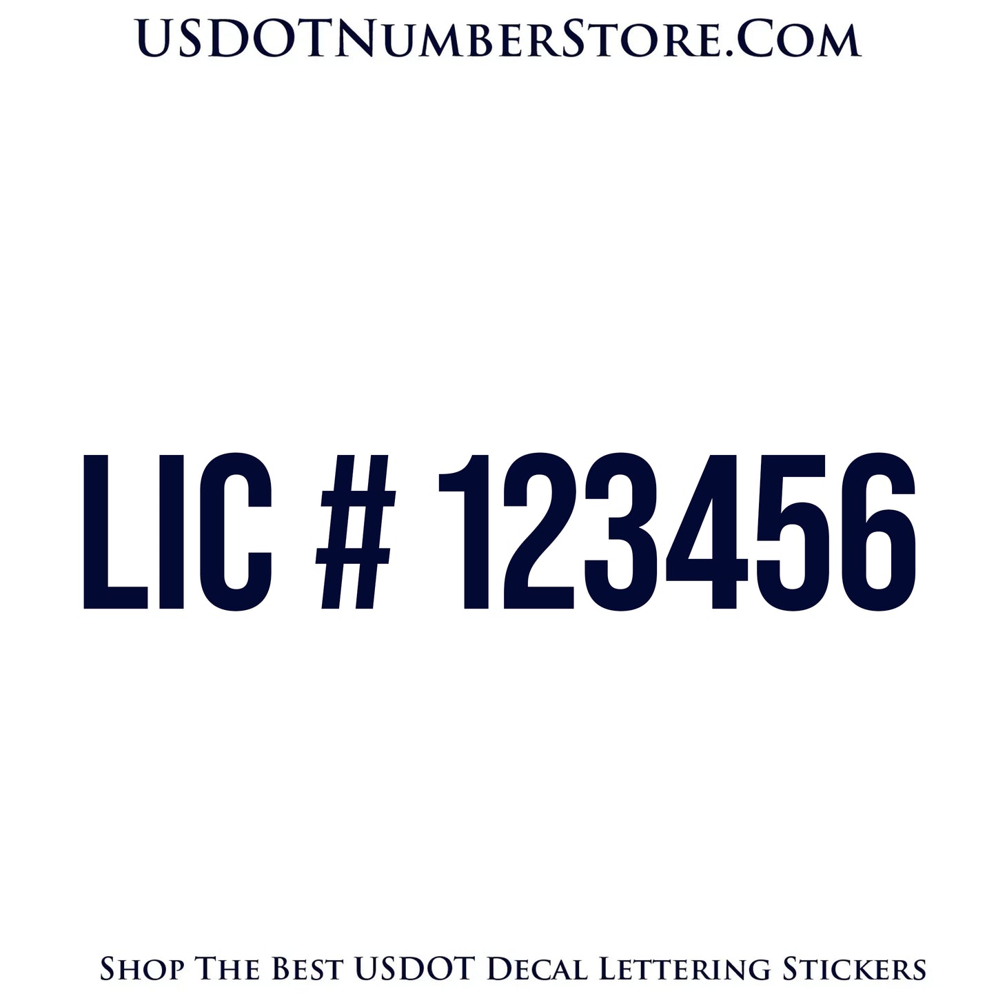 LIC (License) Number Sticker Decal Lettering | Set of 2